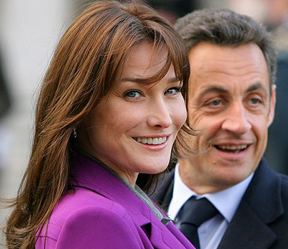 Nicolas Sarkozy & his demure wife Carla Bruni Sarkozy